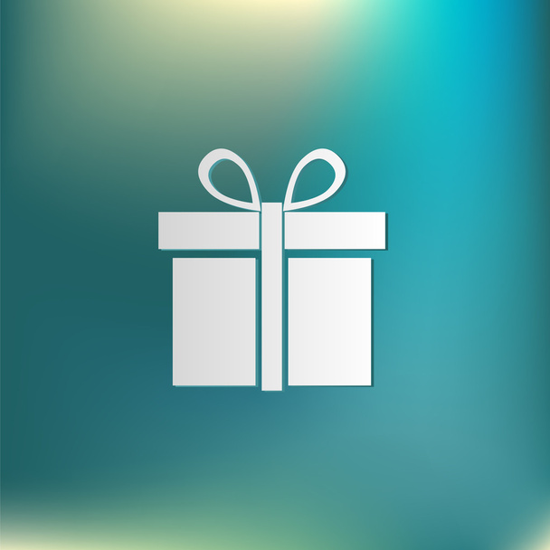 Gift box icon with a bow - Vector, Imagen