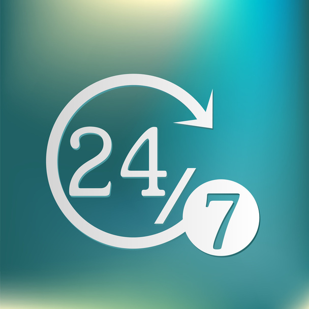 open 24 hours and 7 days icon - Vector, Image