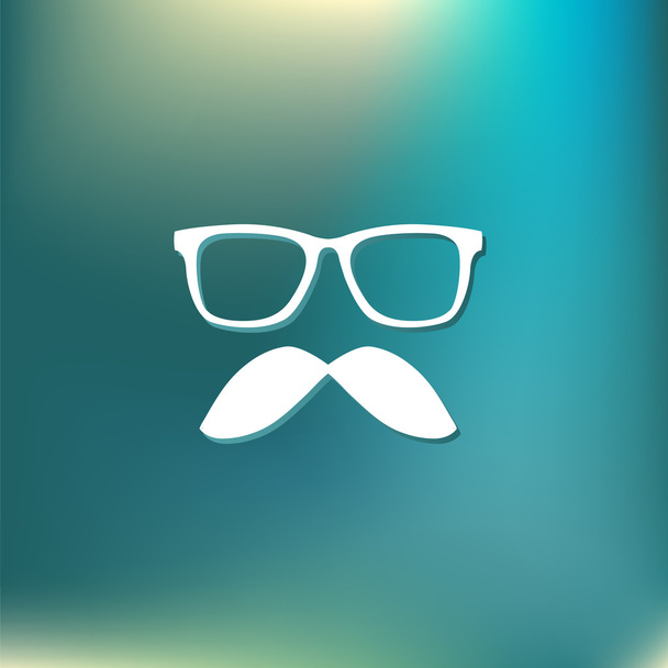 Усы и очки, икона хипстера
 - Вектор,изображение
