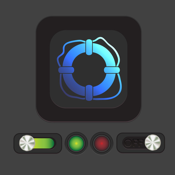 Lifebuoy icon button - Vetor, Imagem