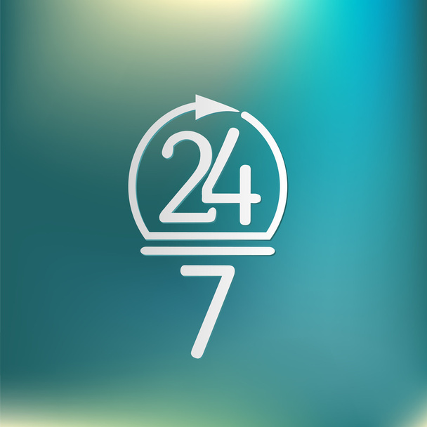 open 24 hours and 7 days icon - Vektor, Bild