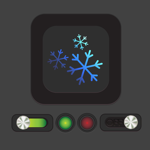weather icon, snowflake sign - Vector, imagen