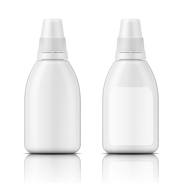 Λευκό πλαστικό μπουκάλι πρότυπο. - Διάνυσμα, εικόνα