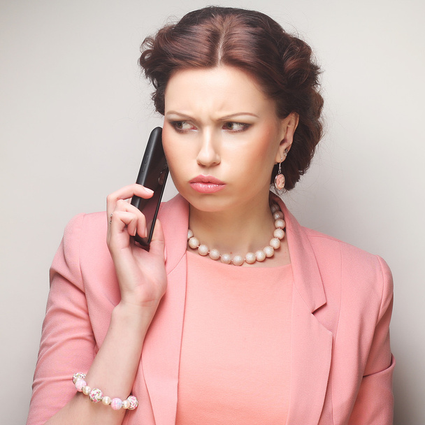 funny businesswoman with mobile - Foto, Imagem