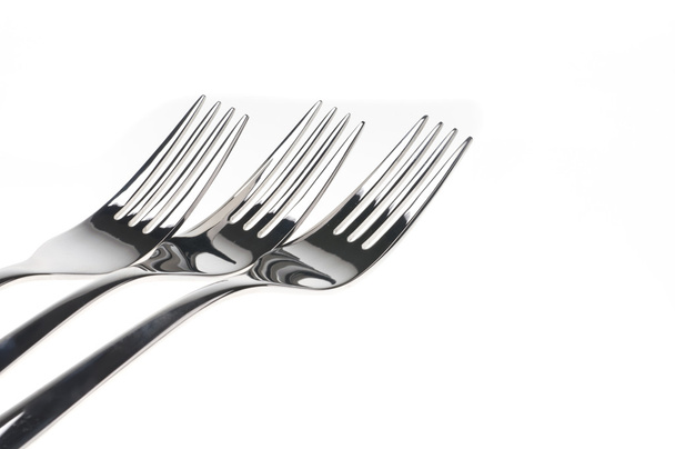 Forks over white - Fotoğraf, Görsel
