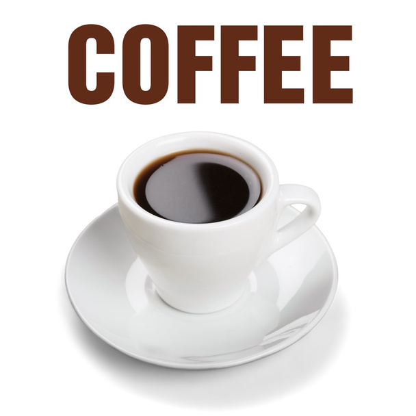 Koffie, kop, zwarte koffie. - Foto, afbeelding
