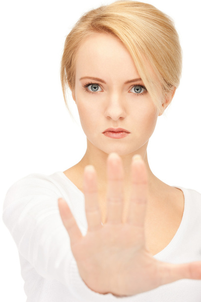 Woman making stop gesture - Photo, Image