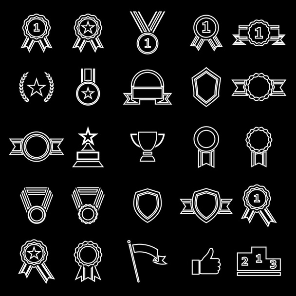 Award line icons on white background - Vector, Image