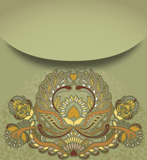 floral design element on green background - Vector, imagen