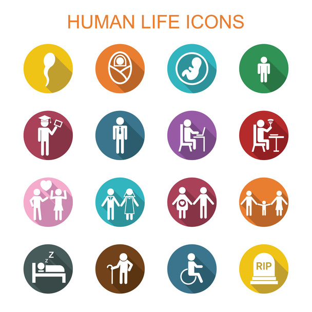 icone ombra lunga vita umana
 - Vettoriali, immagini