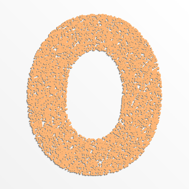Vector colorful digits with grain texture, digit 0 - Vector, Image