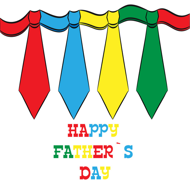 Happy Father's Day, holiday card with ties - Vector, Image