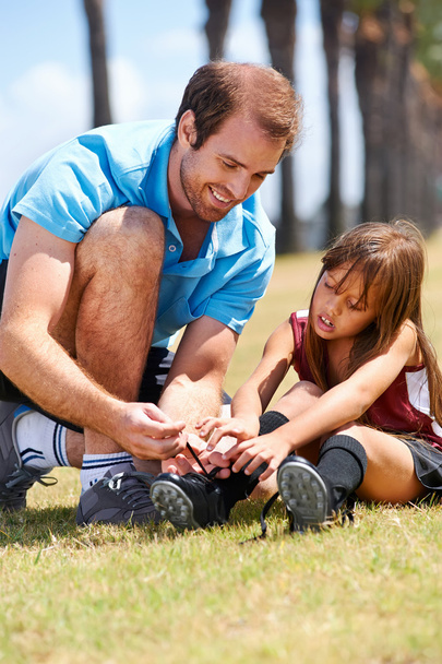 Soccer dad and daughter - Фото, изображение