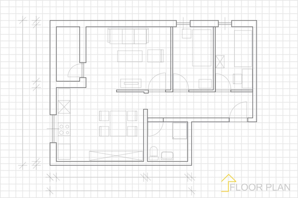 huis plan blauwdruk vector - Vector, afbeelding