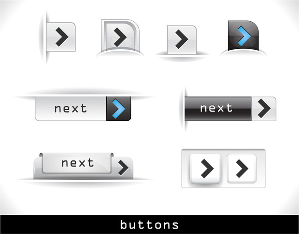 Set of grey web buttons - Vector, imagen