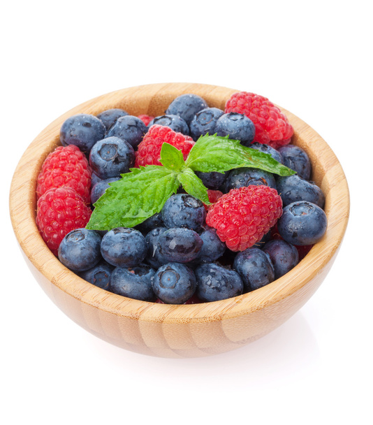 Blueberries and raspberries with mint - Photo, Image