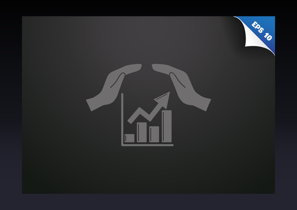Rising graph with hands icon - Vector, Image
