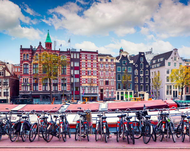 Colorful spring morning in the Amsterdam - Photo, Image