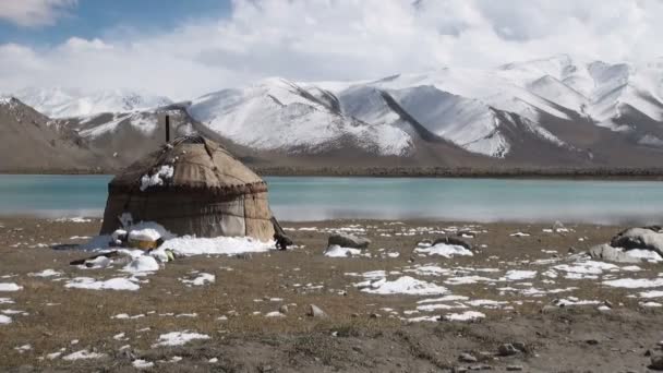 traditionelle Jurte am Karakul-See - Filmmaterial, Video