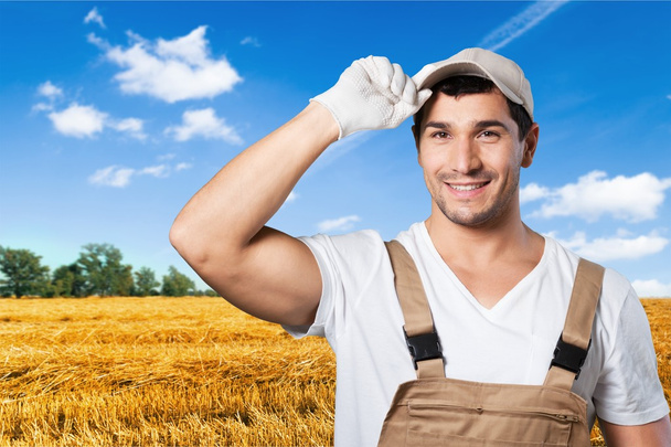Farmer, cap, gardening. - Фото, зображення