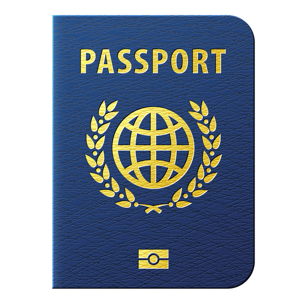 白い背景に分離された青いパスポート - ベクター画像