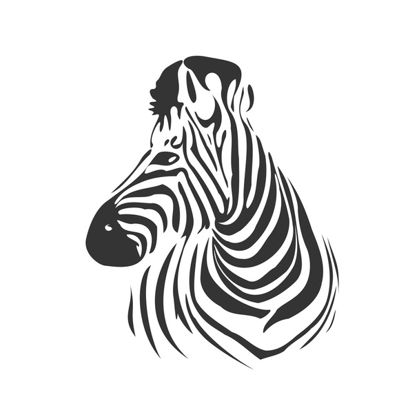 Head of zebra from profile - Διάνυσμα, εικόνα