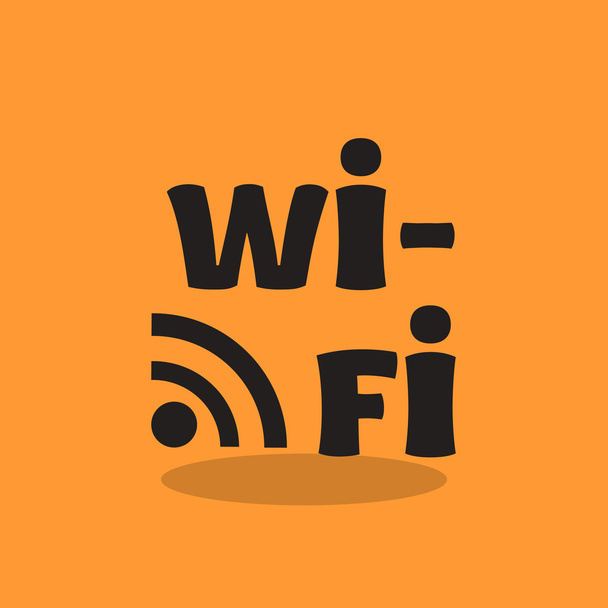 Wi-Fi inscription with waves icon - Vector, Image