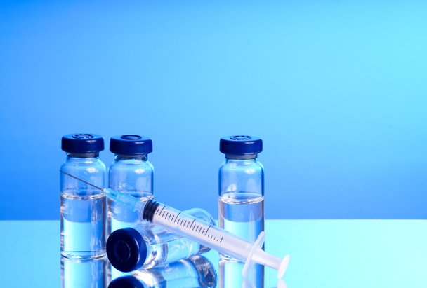 Medicine in vials and syringe - Photo, Image