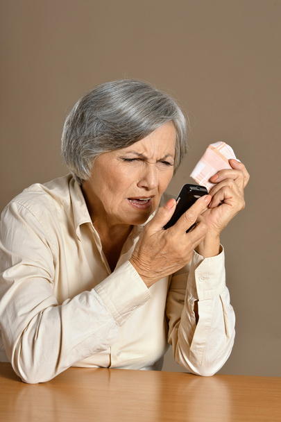 senior woman with mobile phone - Photo, Image