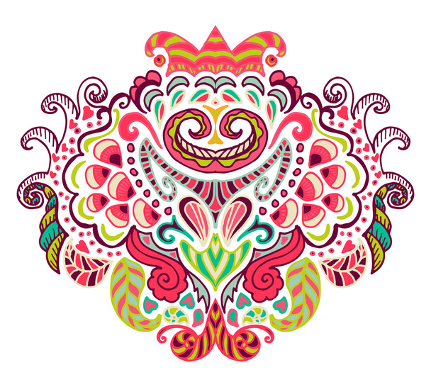 Hand drawn pattern with flowers and leaves - Vektori, kuva
