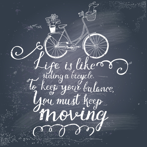 hipster background with bicycle - Vector, Image