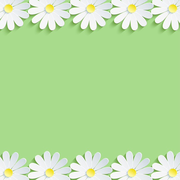 Stylish nature background with white chamomiles - Διάνυσμα, εικόνα