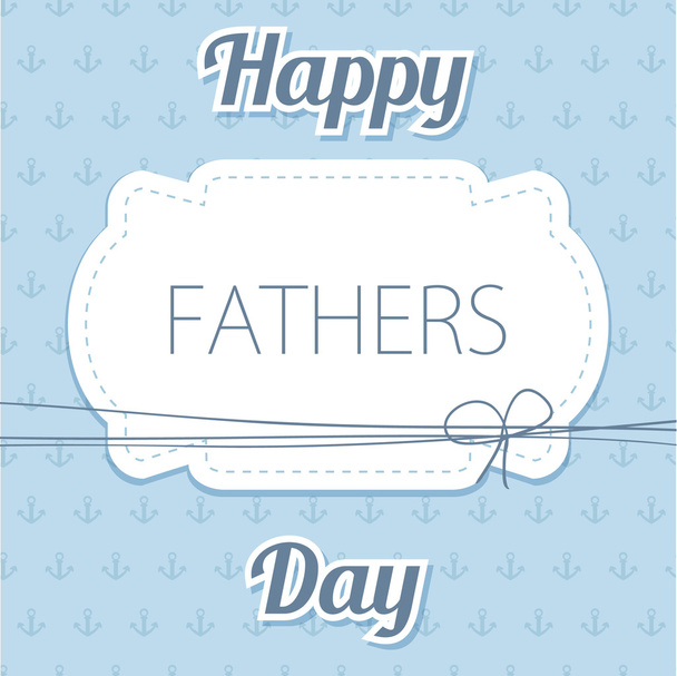 Happy Father's Day. Vector card with wine glasses on seamless chevron pattern. - Vector, Image