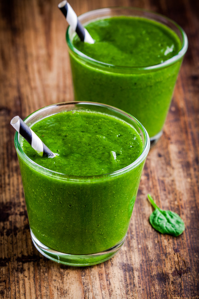 Healthy green spinach smoothie - Photo, image