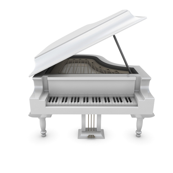 Piano à queue blanc
 - Photo, image