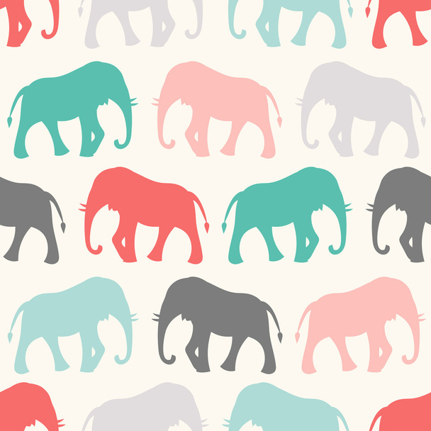 Animal seamless vector pattern of elephant - Vector, Image