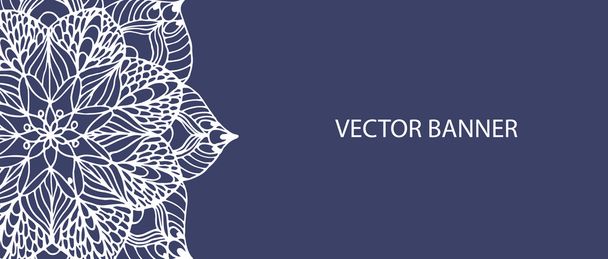 Мандала цветок на баннере
  - Вектор,изображение