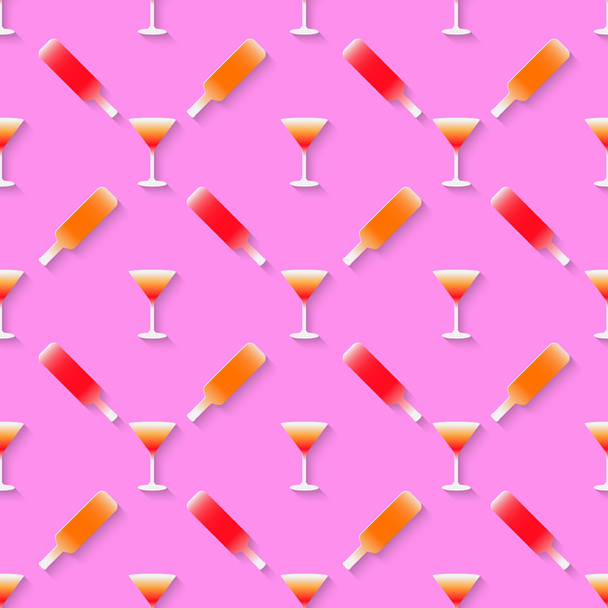 Pattern with color alcohol cocktail mix - Vector, Image