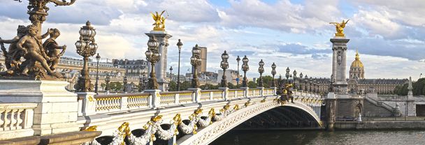 Alexandre III Köprüsü panoramik görünüm - Fotoğraf, Görsel