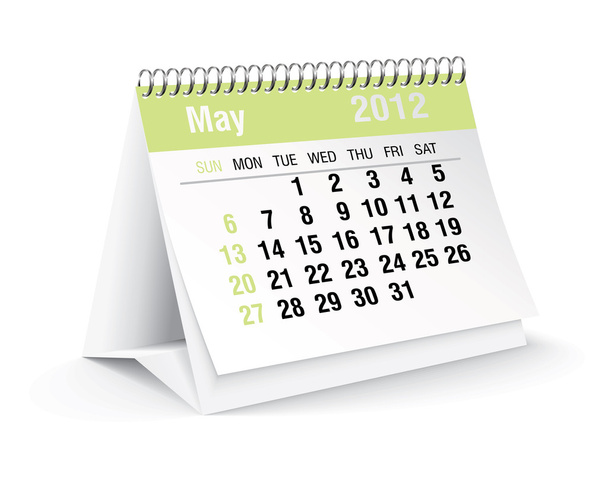 Mai 2012 Tischkalender - Vektor, Bild
