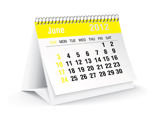 June 2012 desk calendar - Vector, Image