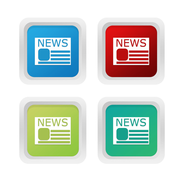 Conjunto de botones de colores cuadrados con símbolo de noticias
 - Foto, imagen