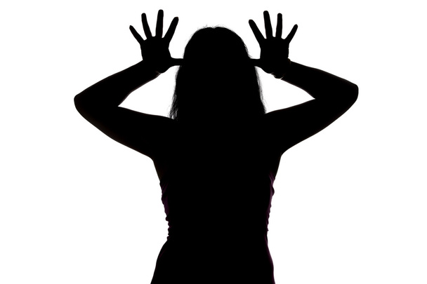 Gúnyos womans silhouette-fotó - Fotó, kép