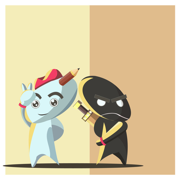ninja Mascot cartoon ótimo para qualquer uso. Vetor EPS10
. - Vetor, Imagem