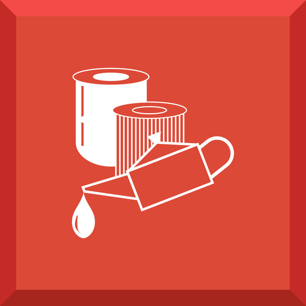 Flat Icon of oiler and oil filter - Вектор,изображение