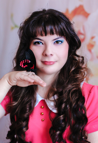 portrait of a girl with butterfly - Foto, Bild