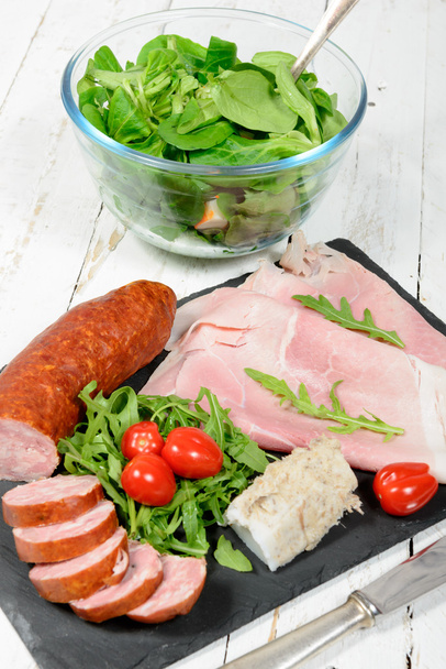 cold meats plate with tomatoes - Photo, Image