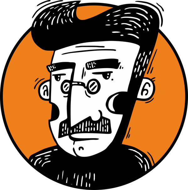 Portret van een vreemde man graphics - Vector, afbeelding