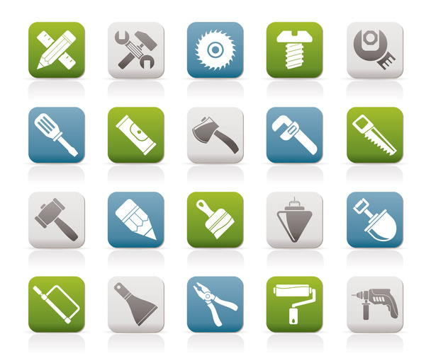 Construction tools object icons - Vector, Image