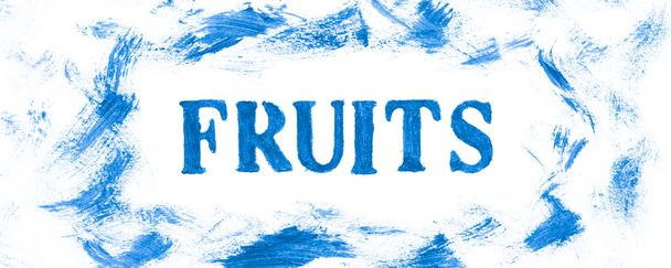 Fruits word painted on white background - Foto, immagini